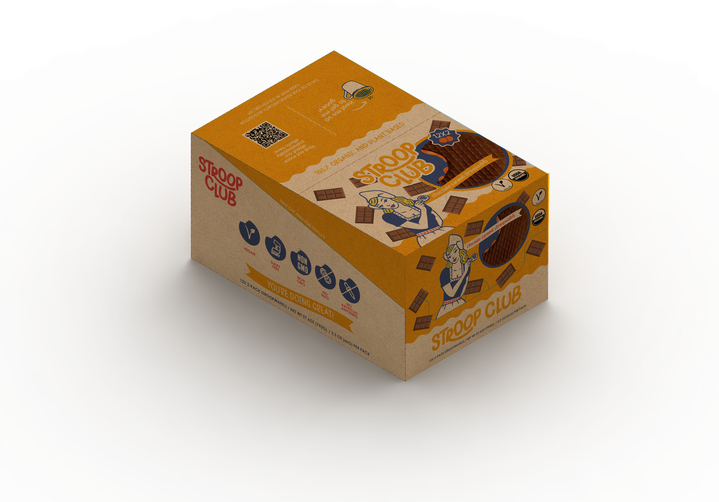 Stroop Club - Chocolate Caramel Organic & Plant-based  Stroopwafel 2-pack