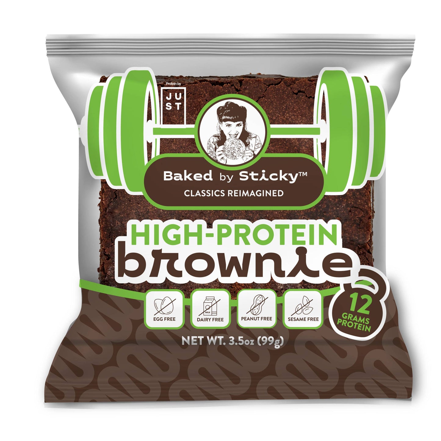 Baked by Sticky - High-Protein Vegan Fudgetastic Brownie, 12g Protein