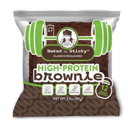 Baked by Sticky - High-Protein Vegan Fudgetastic Brownie, 12g Protein
