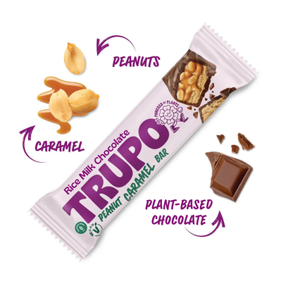 Trupo Treats - Peanut Caramel Bar- Vegan & Gluten-Free Chocolate Snacks