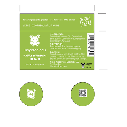 Hippotanicals - Vegan Lip Balm : Playful Peppermint
