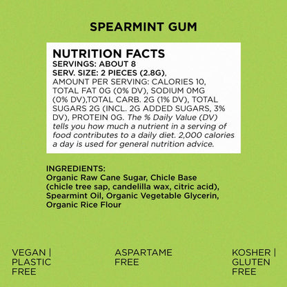 Simply Gum - Spearmint Chewing Gum - Natural + Plastic-Free