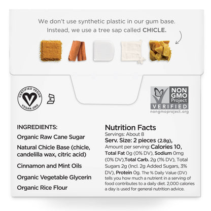 Simply Gum - Cinnamon Chewing Gum - Natural + Plastic-Free