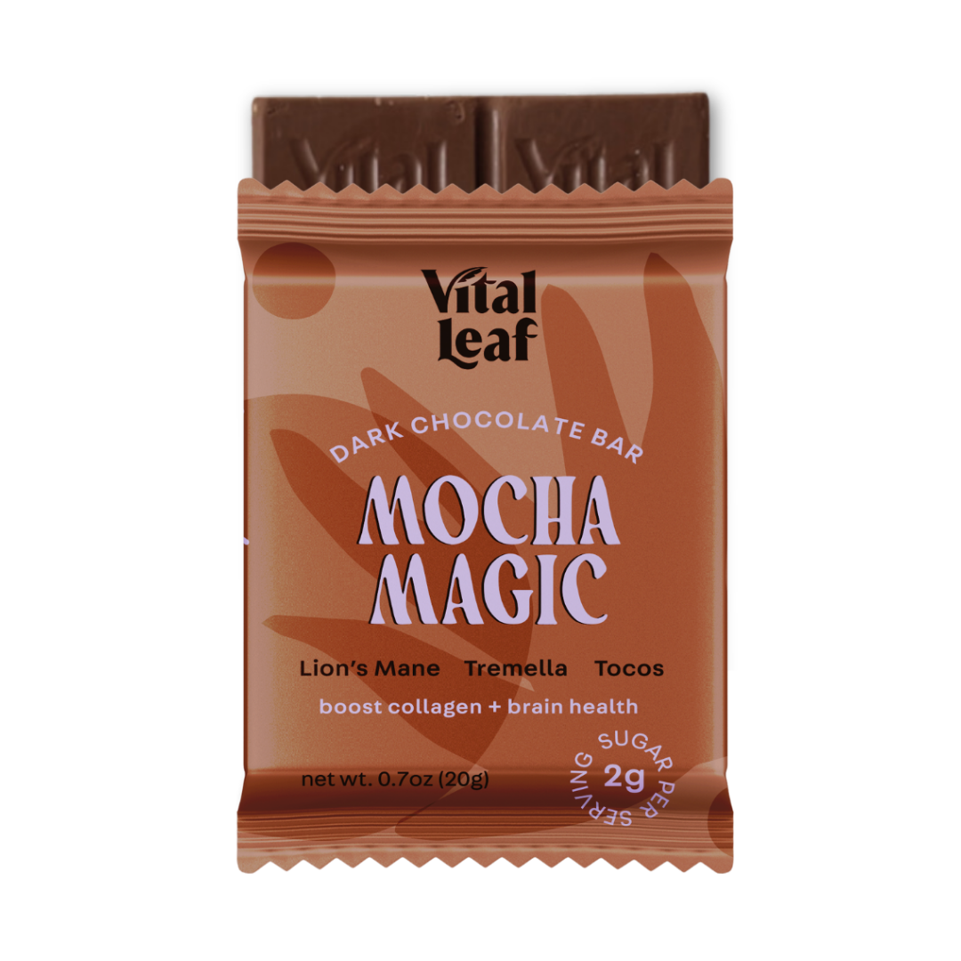 Vital Leaf - Mocha Magic Dark Chocolate Mini Bar | Lion's Mane + Tremella + Tocos |