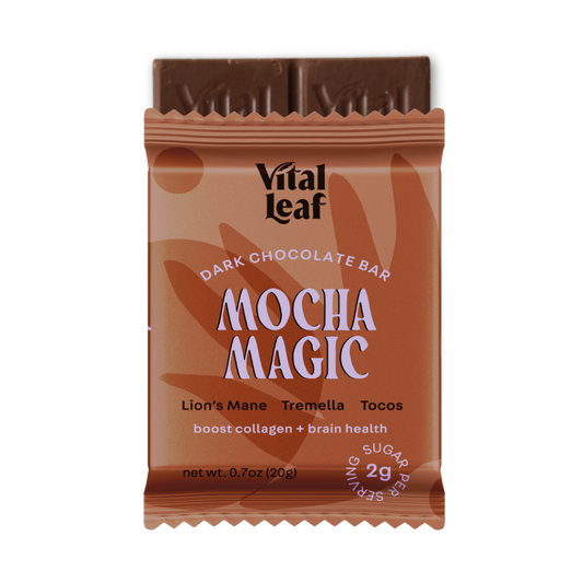 Vital Leaf - Mocha Magic Dark Chocolate Mini Bar | Lion's Mane + Tremella + Tocos |