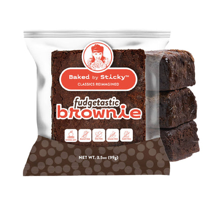Baked by Sticky - Vegan Fudgetastic Brownie, Dairy & Peanut Free, Kosher