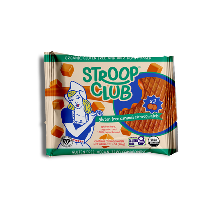 Stroop Club - Gluten Free and Plant Bas Caramel Organic Stroopwafel 2-pack