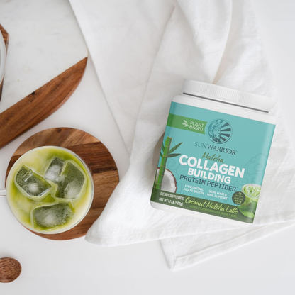 Sunwarrior - Matcha Latte Collagen Drink Powder - Vegan, Plant-Based