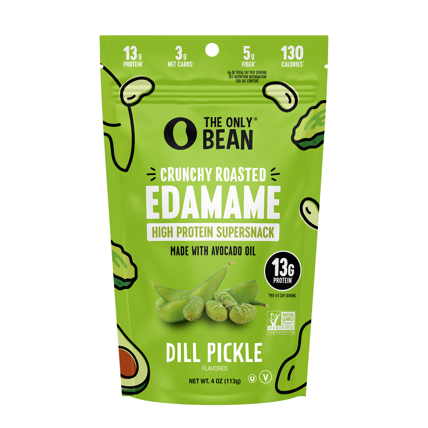 The Only Bean - Crunchy Roasted Edamame Dill Pickle - 4oz