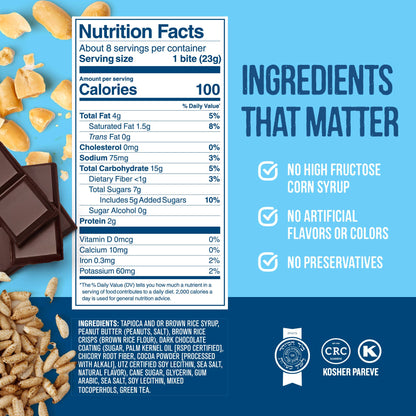 Snackatere - Peanut Butter Bites - Rice Crispies Treat, Vegan, Kosher: Chocolate