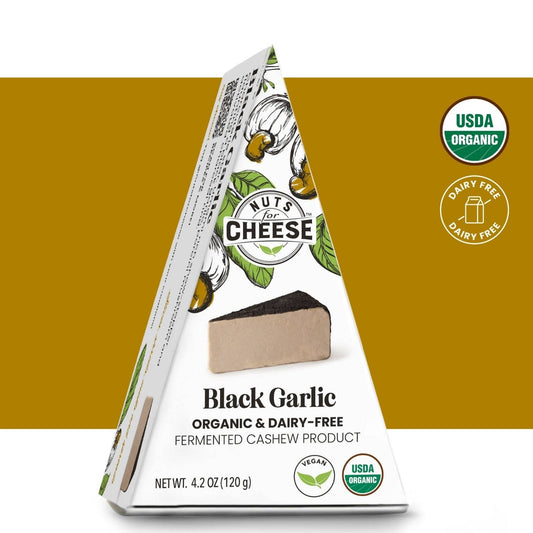 Nuts For Cheese - Black Garlic Cashew Cheese Wedge | Organic | Artisan | Vegan