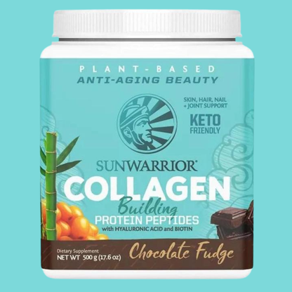 Sunwarrior - Chocolate Fudge Collagen Drink Powder - Vegan, Plant-Based