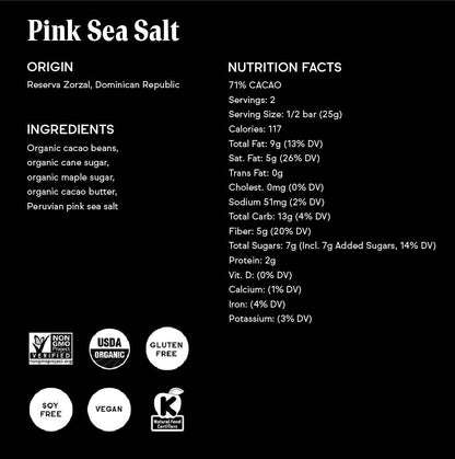 Raaka Chocolate - Pink Sea Salt Chocolate Bar