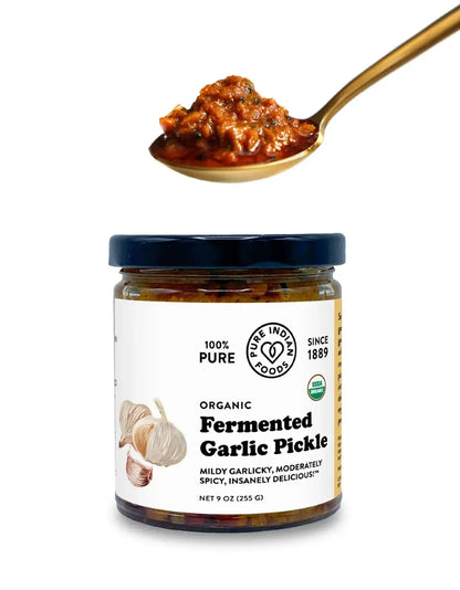 Pure Indian Foods - Fermented Garlic Pickle, Certified Organic - 9 oz