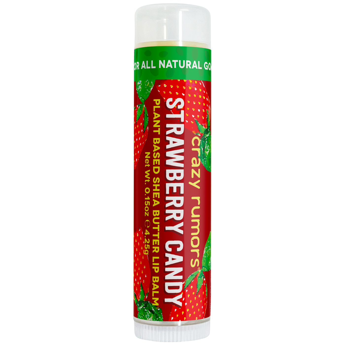 Crazy Rumors - All Natural, Vegan Strawberry Candy  Lip Balm