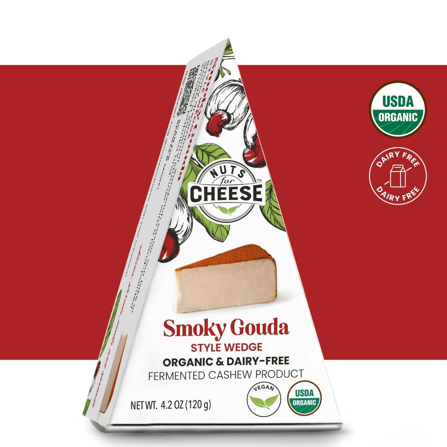 Nuts For Cheese - Smoky Gouda Style Cashew Cheese Wedge | Organic | Vegan