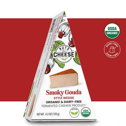 Nuts For Cheese - Smoky Gouda Style Cashew Cheese Wedge | Organic | Vegan