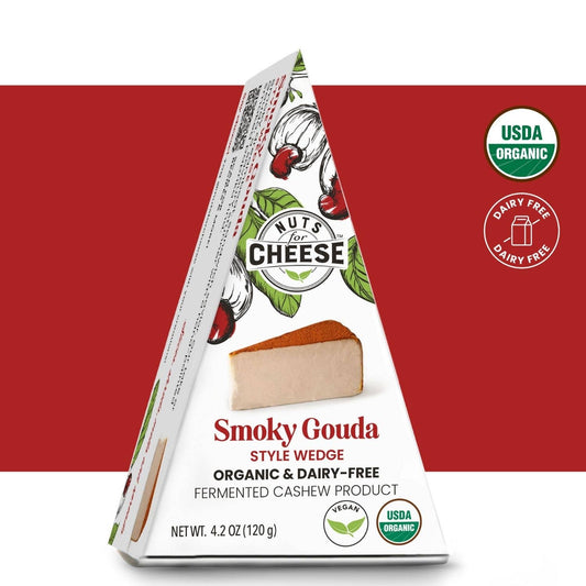 Nuts For Cheese - Smoky Gouda Style Cashew Cheese Wedge | Organic | Vegan
