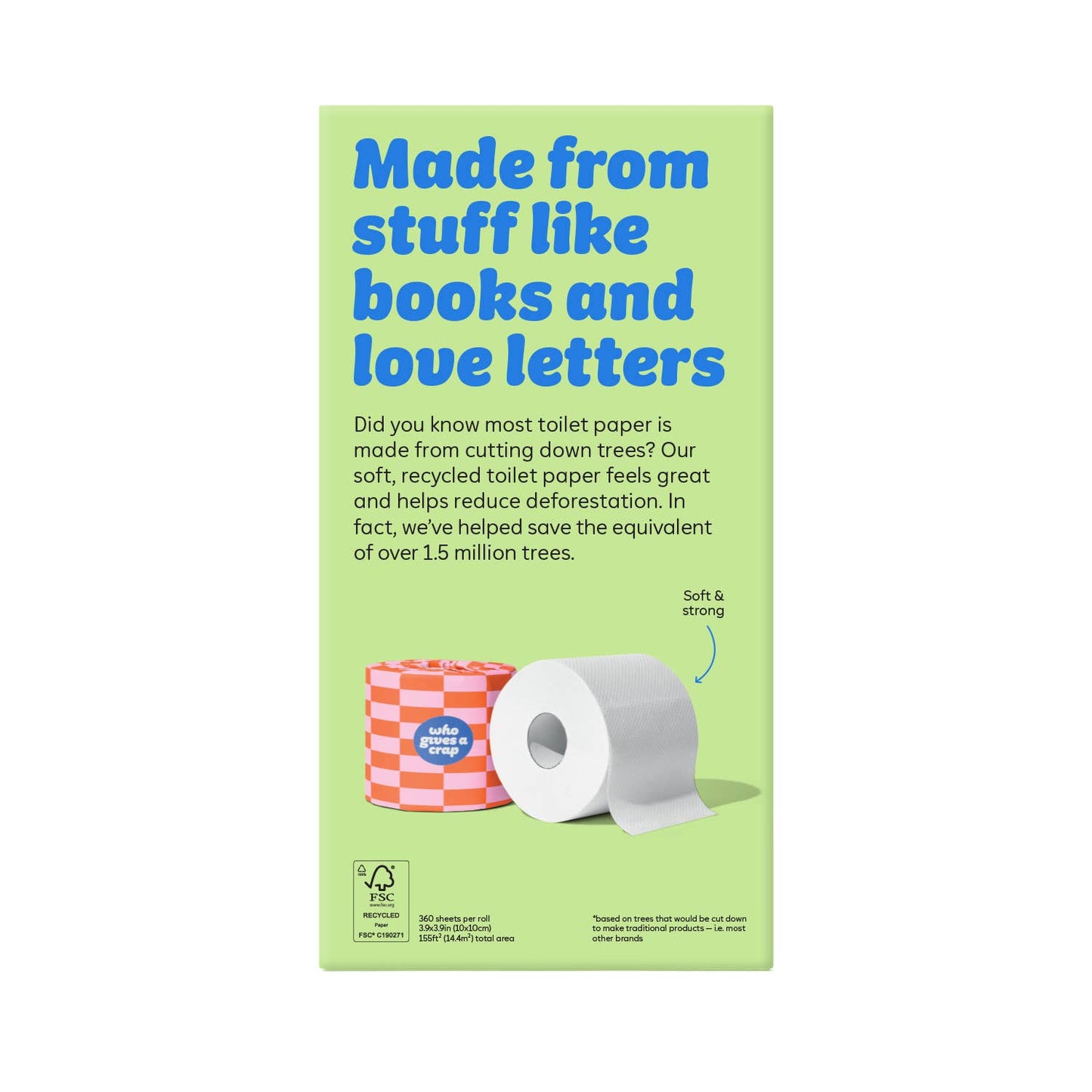 Who Gives a Crap - 100% Recycled Toilet Paper -  4 Pack