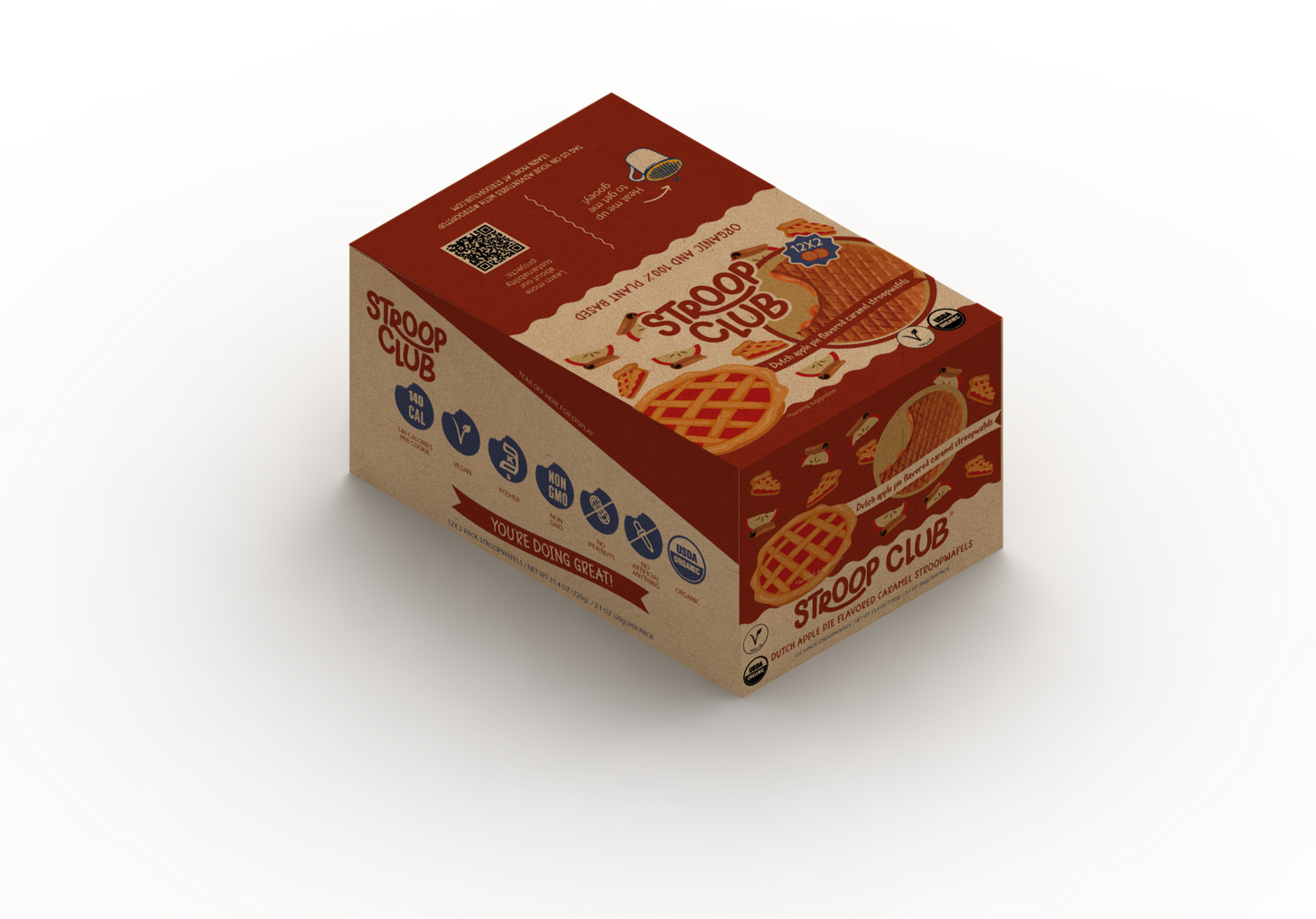 Stroop Club - Apple Pie Caramel Organic and Plant Based Stroopwafel 2-pack