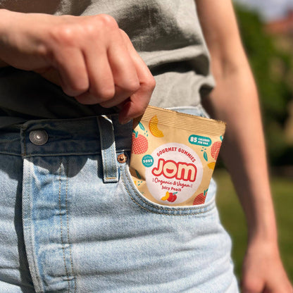 JOM - Snack Packs - Swedish Organic & Vegan Juicy Peach Gummies