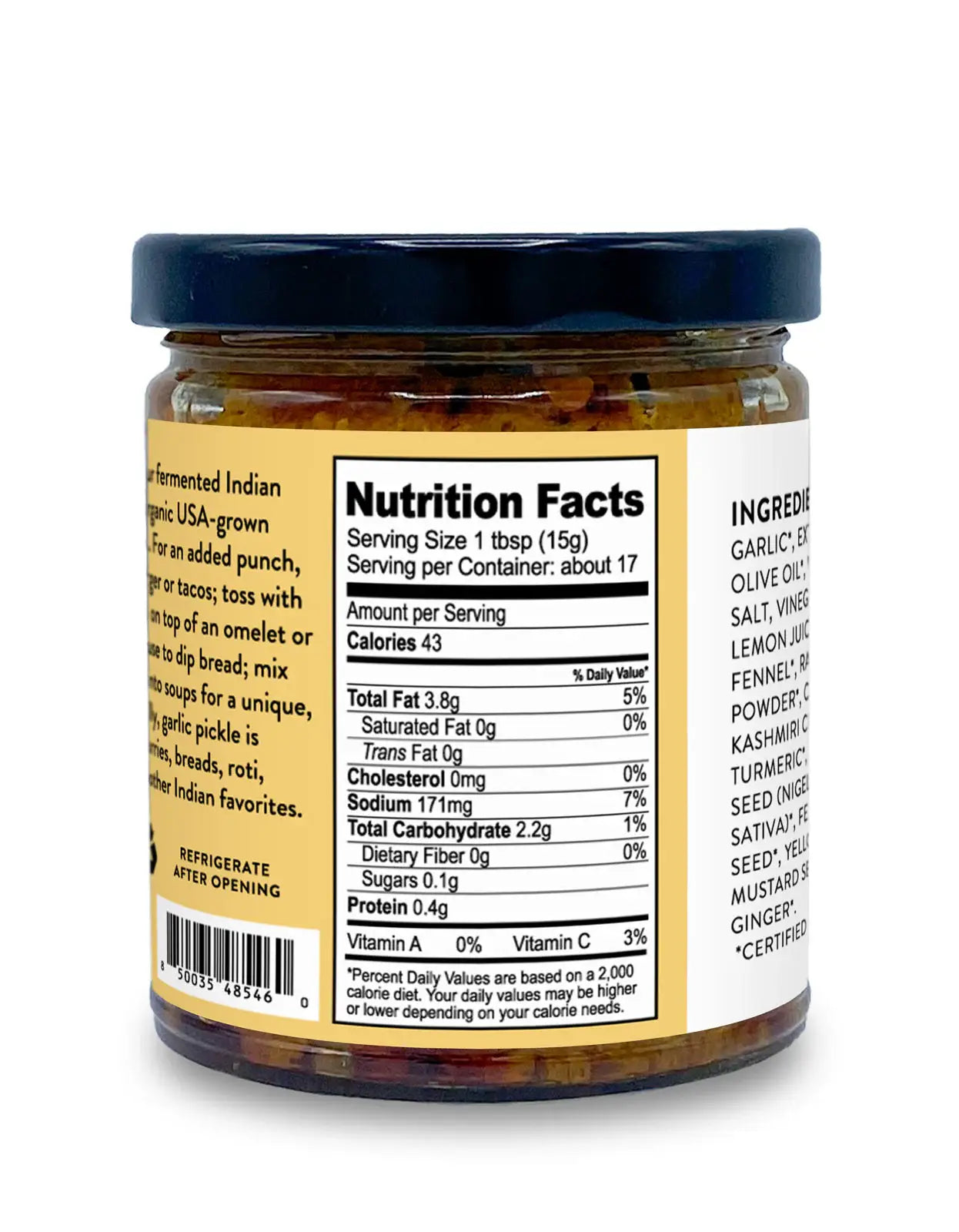 Pure Indian Foods - Fermented Garlic Pickle, Certified Organic - 9 oz