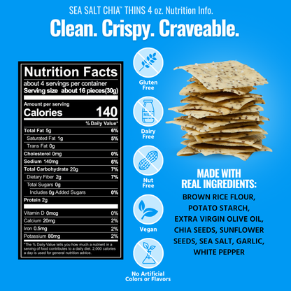 Every Body Eat® - Sea Salt Chia Snack Thins 4oz