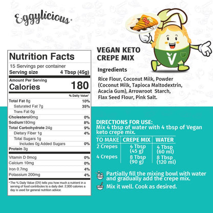 Granary Mart - Eggylicious Vegan Keto Crepe Mix - 1.5 lbs