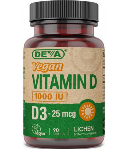 Deva Nutrition - Vegan Vitamin D3 - 1000 IU - Cholecalciferol