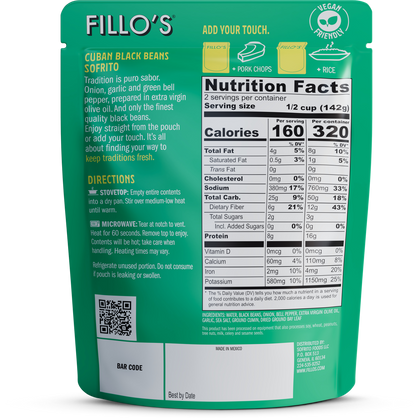FILLO'S - Cuban Black Beans, Ready-to-Eat