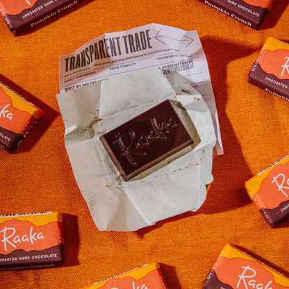 Raaka Chocolate - Pumpkin Crunch Mini Chocolate Bars - Fall Halloween Limited