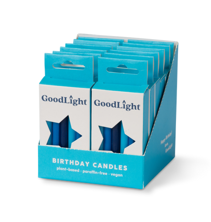 GoodLight Natural Candles - Vegan Birthday Candles | 12-Count Box: Multi-Color