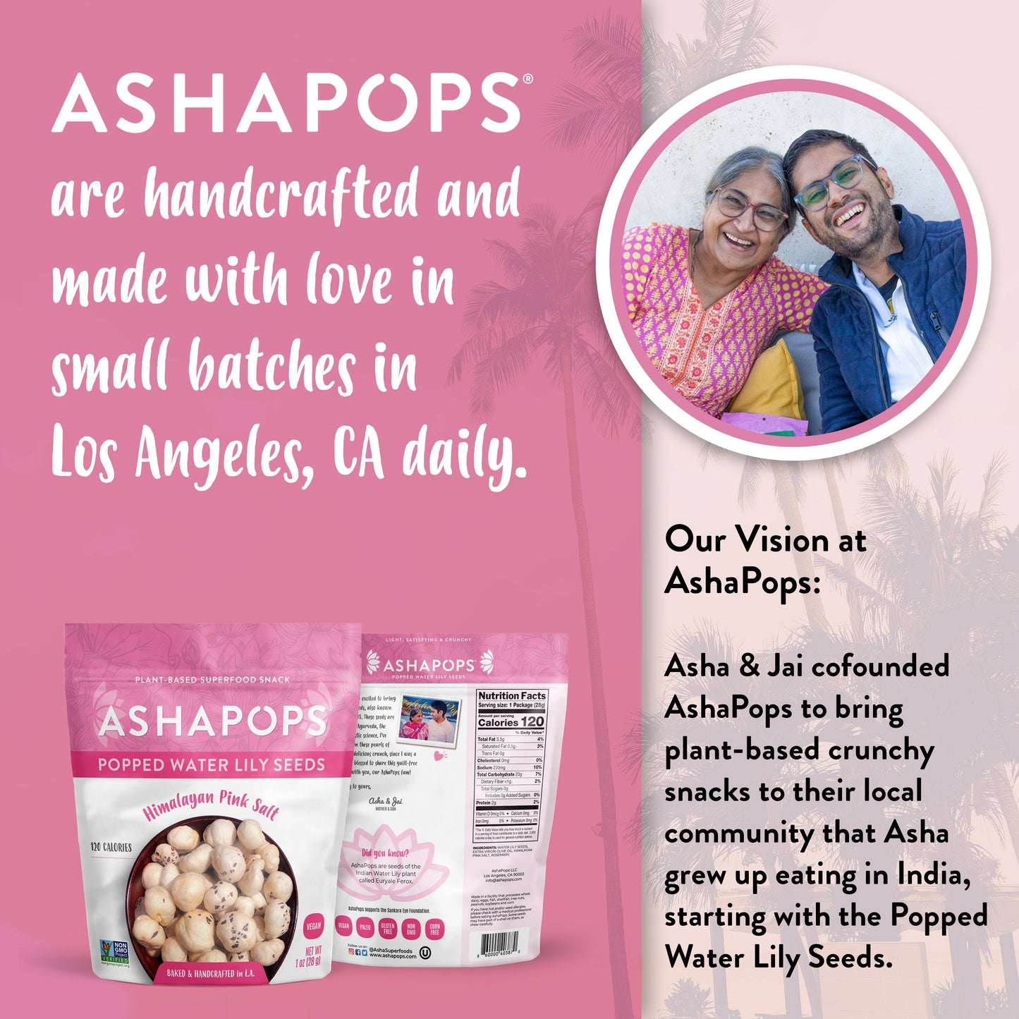 AshaPops - 1oz Himalayan Pink Salt - AshaPops Popped Water Lily Seeds
