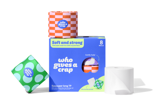 Who Gives a Crap - 100% Recycled Toilet Paper - Retail 8 Pack