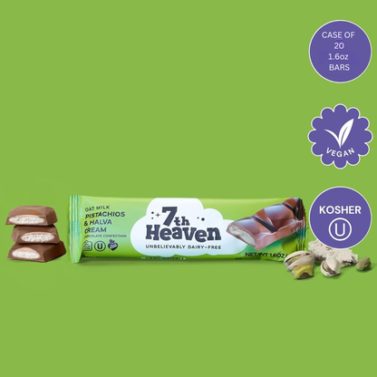 7th Heaven Chocolate - Vegan Oat Milk Chocolate Bar - Pistachio & Halva