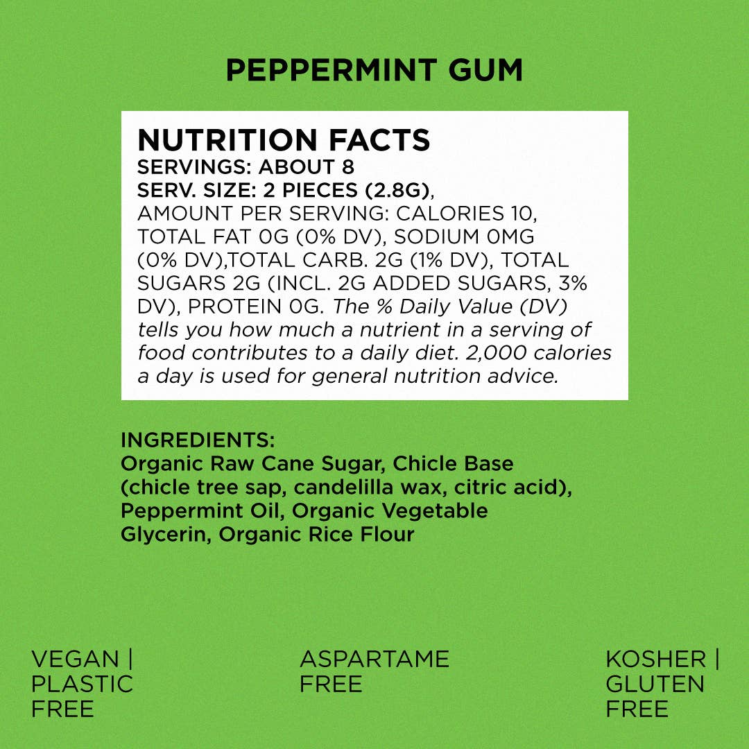 Simply Gum - Peppermint Chewing Gum - Natural + Plastic-Free