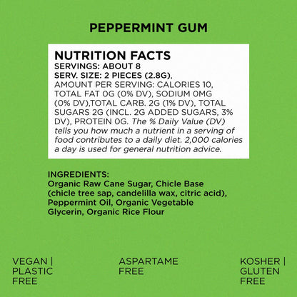 Simply Gum - Peppermint Chewing Gum - Natural + Plastic-Free