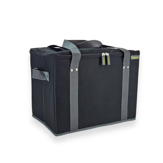 meori Inc - Reusable Grocery Basket Tote Collapsible: Lava Black / Insulated
