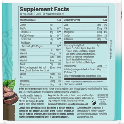 Sunwarrior - Coffee Collagen Drink Powder - Vegan, Plant-Based, Soy-Free