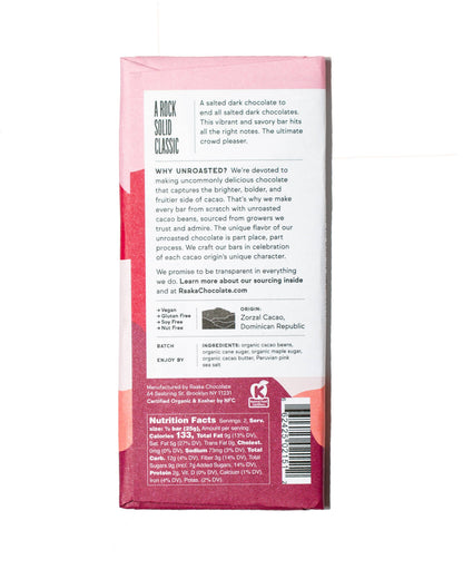 Raaka Chocolate - Pink Sea Salt Chocolate Bar