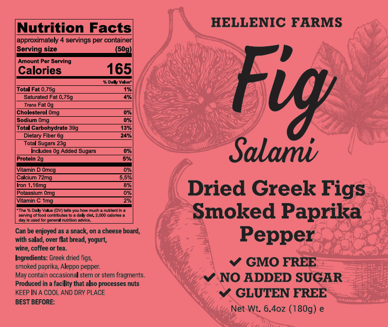 Gourmet Food Solutions - Fig Salami - Smoked Paprika & Aleppo Pepper