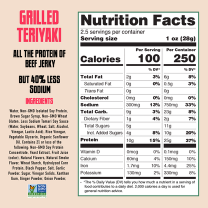 AGRO POWER Jerky - AGRO POWER Jerky - Vegan - Grilled Teriyaki (8 x 2.5oz Bags)
