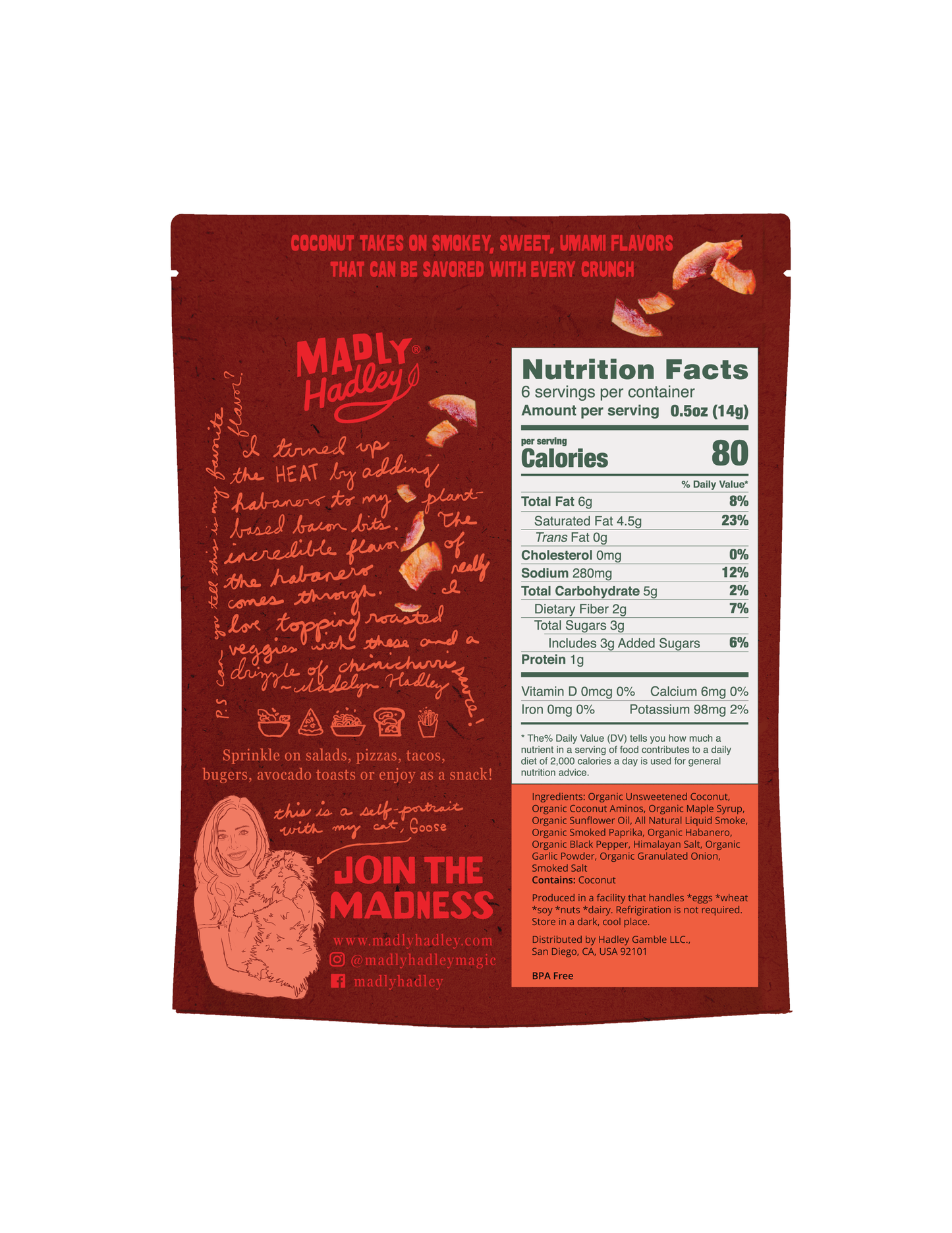 Madly Hadley - Flaming Habanero Plant-Based Bacon Bits