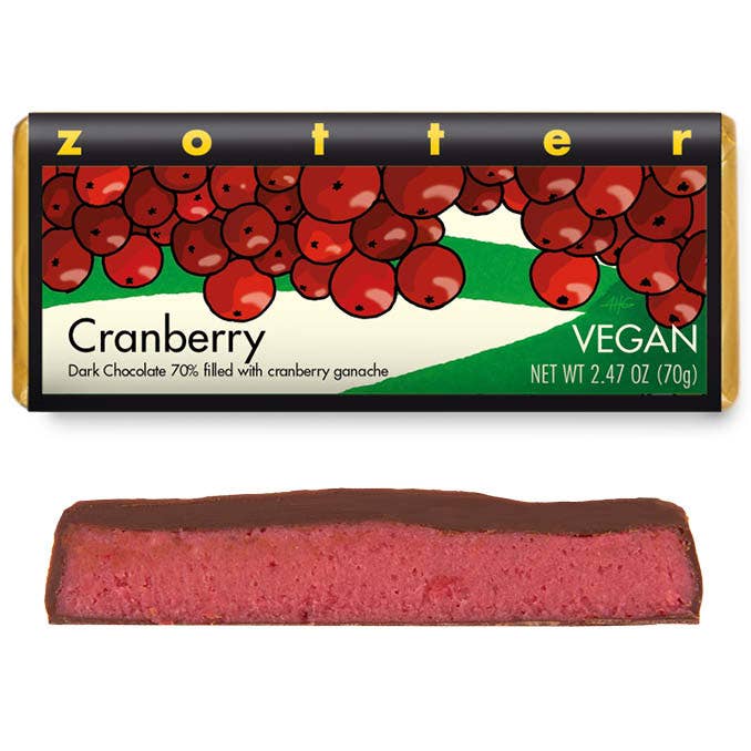 Zotter Chocolates - Cranberry (Hand-scooped Chocolate)