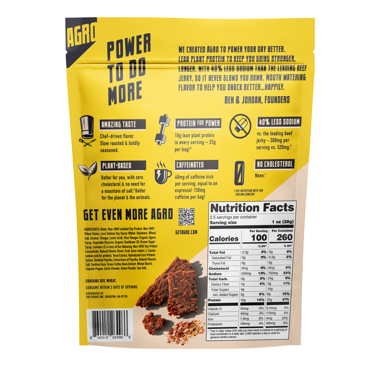 AGRO POWER Jerky - AGRO POWER Jerky - Vegan - Energy Bolt (8 x 2.5oz)