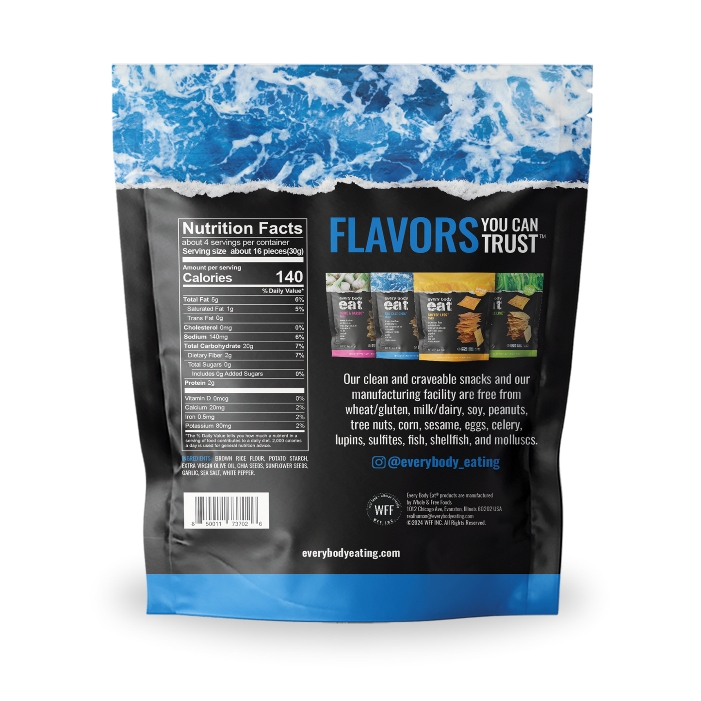 Every Body Eat® - Sea Salt Chia Snack Thins 4oz