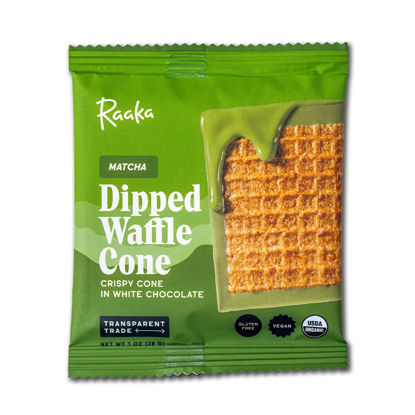 Raaka Chocolate - Matcha Dipped Waffle Cone White Chocolate Bar