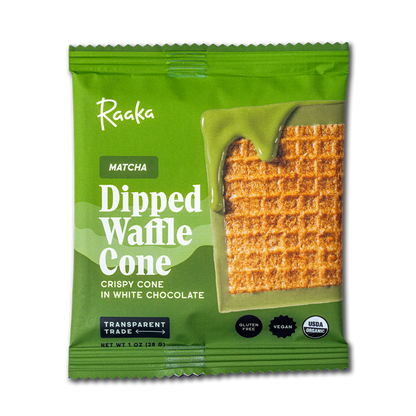 Raaka Chocolate - Matcha Dipped Waffle Cone White Chocolate Bar
