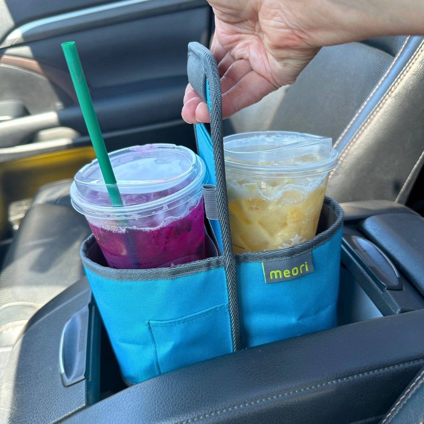 meori Inc - Reusable 2-Cup Drink Caddy: Azure Blue
