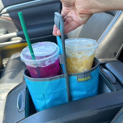 meori Inc - Reusable 2-Cup Drink Caddy: Azure Blue